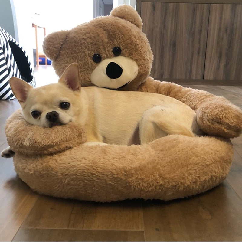 Teddy bear 2025 dog bed