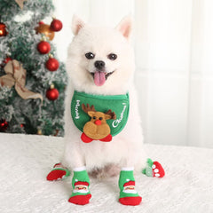 Non-slip Christmas Dog Shoes