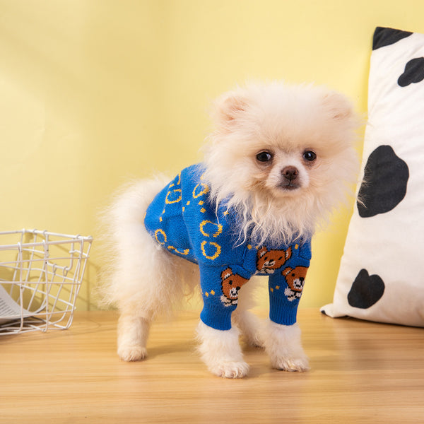Blue Teddy Dog Sweater