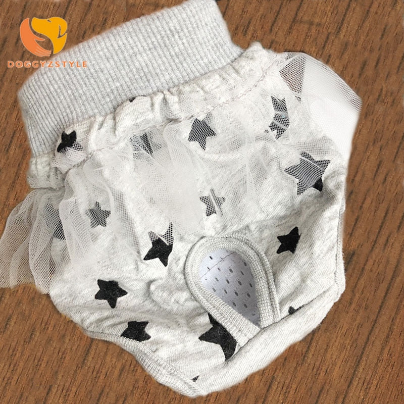 Star Lace Cotton Dog Physiology Pants