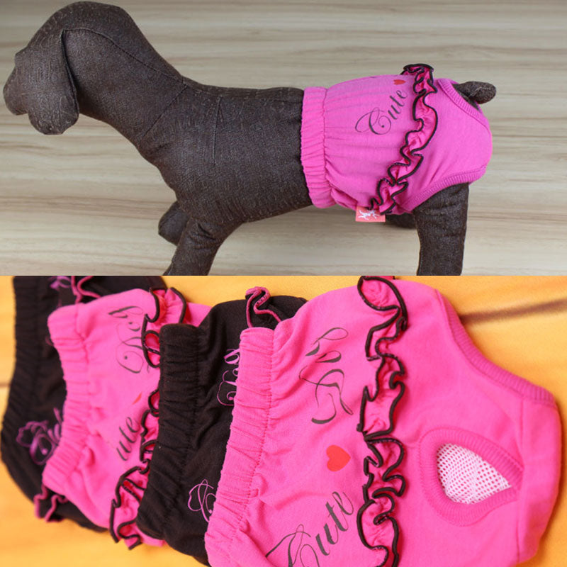 Washable Dog Sanitary Shorts (Cute Ruffles)