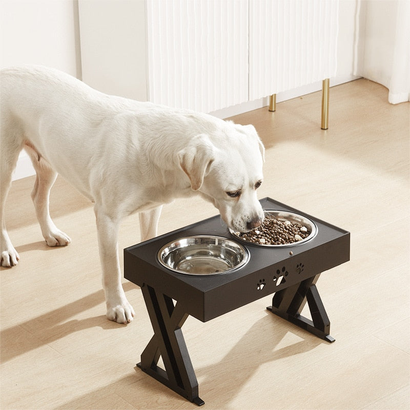 Elevated Dogs Bowls Adjustable Heights Raised Dog Food Water Bowl