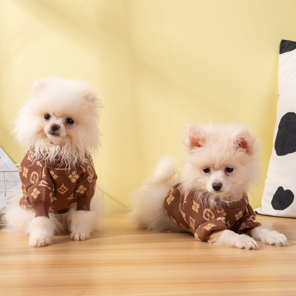 Puppy Protection Chewy Vuitton Retro Monogram Sweater